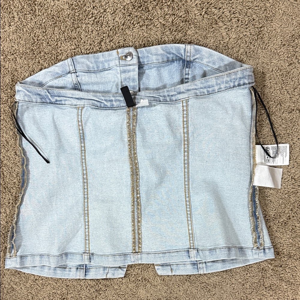 H&M Divided Light Blue Denim Bandeau Top SKU1279 - Picture 7 of 11